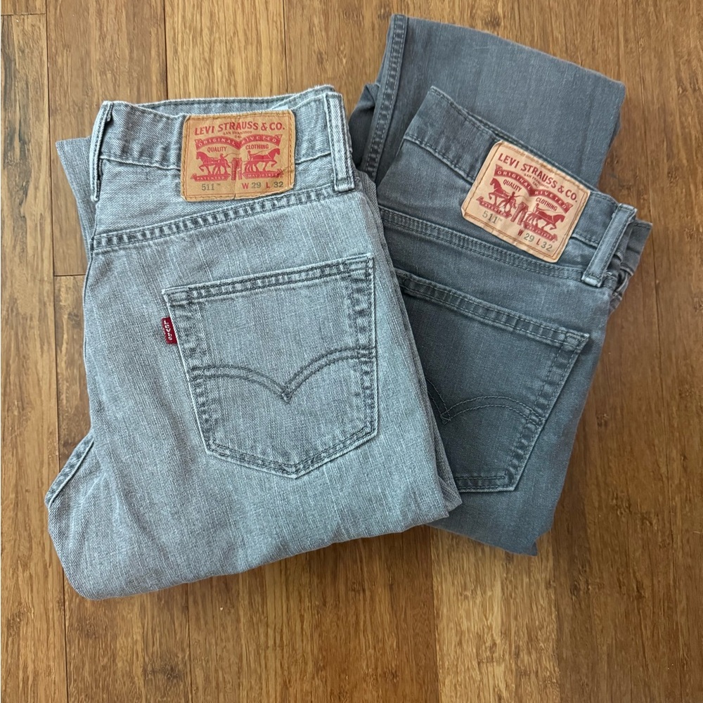 Levi's 511 Gray Slim Jeans Classic Style